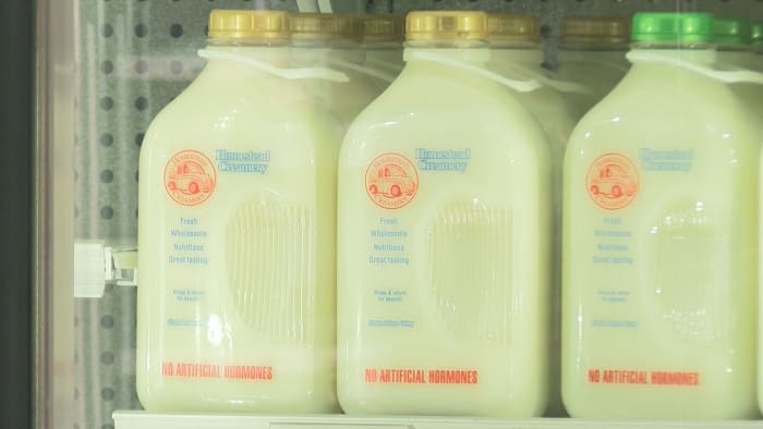 Homestead Creamery Milk in Glass Bottles