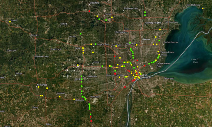 Here are the 66 pedestrian bridges in Metro Detroit in fair or poor condition