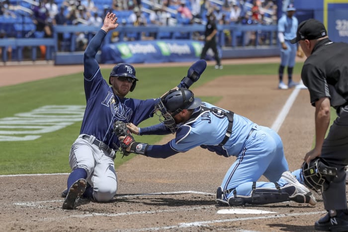 Tampa Bay Rays CF Kevin Kiermaier, battling eye irritation