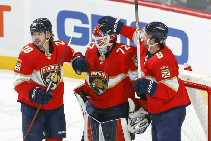 Vegas lands first punch in 5-2 win over Florida Panthers in Game 1