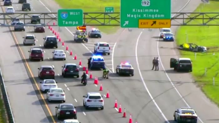 2 dead in fiery single-vehicle crash along I-4 in Osceola County, troopers say
