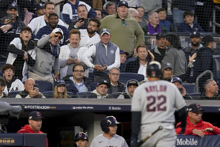 Yankees fans pelt Cleveland outfielders with debris after comeback win