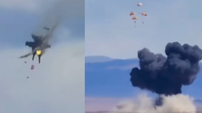 Four crew members ejected safely after two Navy jets crash during air show in Idaho