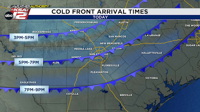 <a href="https://www.ksat.com/weather/2026/03/27/6pm-cold-front-prepare-for-gusty-winds-and-cooler-temperatures/" target="_blank">6pm cold front: Prepare for gusty winds and cooler temperatures</a>