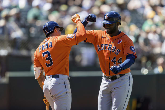 Pinder's HR helps rally A's past Astros 9-7, trail ALDS 2-1 HR AP