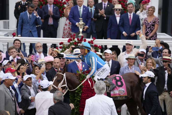 Far from Churchill Downs Kentucky Derby winner Mages team settles into Preakness routine Far from Churchill Downs Kentucky Derby winner Mages team settles into Preakness routine