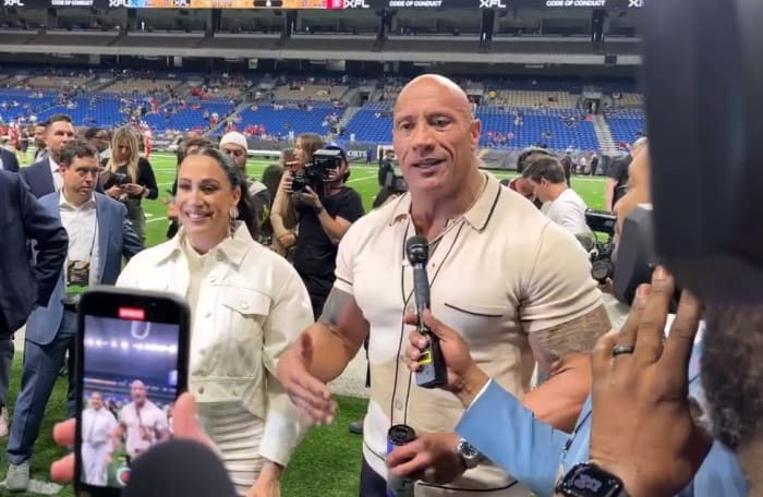 Dwayne The Rock Johnson visits San Antonio for XFL championship game
