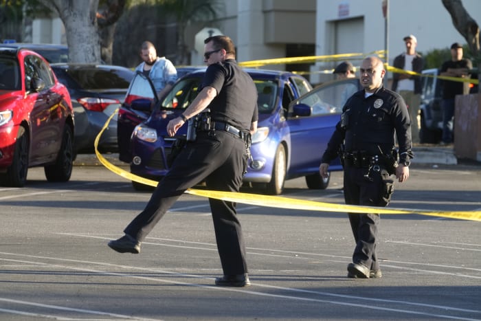 LA police 1 dead 3 wounded in shooting at shopping center