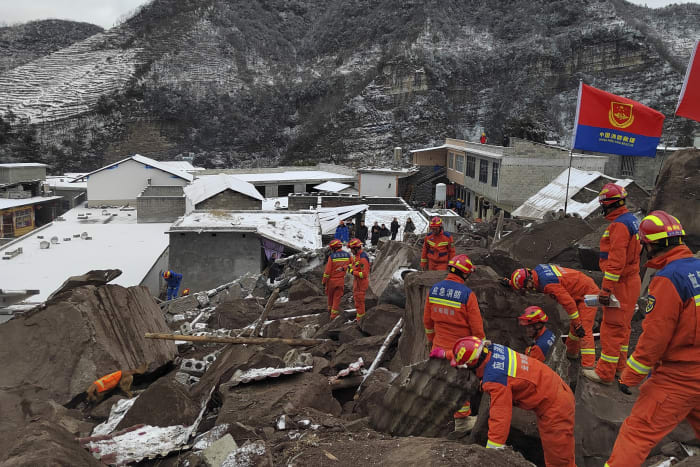 Chinese state media say 20 people dead and 24 missing after landslide