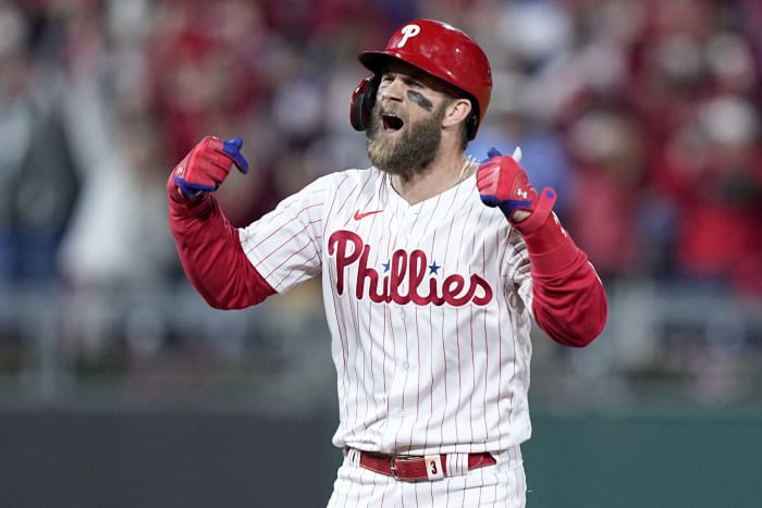 Harper, Schwarber 2 HRs, Thomson wins debut, Phils top Halos