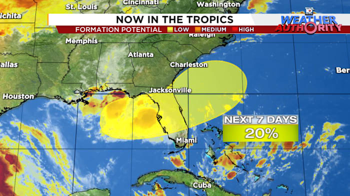 National Hurricane Center Monitors Low-Chance Tropical Development Near Florida, Southeast US
