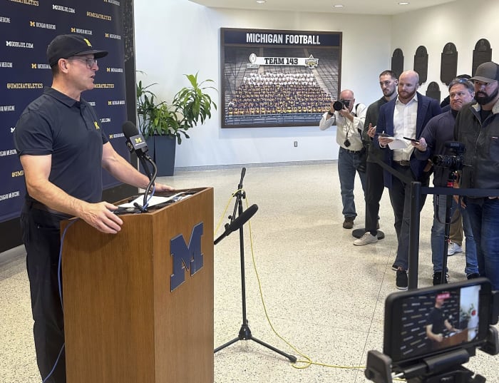 Jim Harbaugh says Sherrone Moore will lead No 2 Michigan if a judge doesnt rule in schools favor