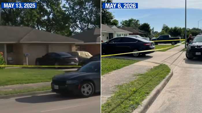 Man who moved into a Houston homicide scene last year is now claiming ownership of the Gilley murder home