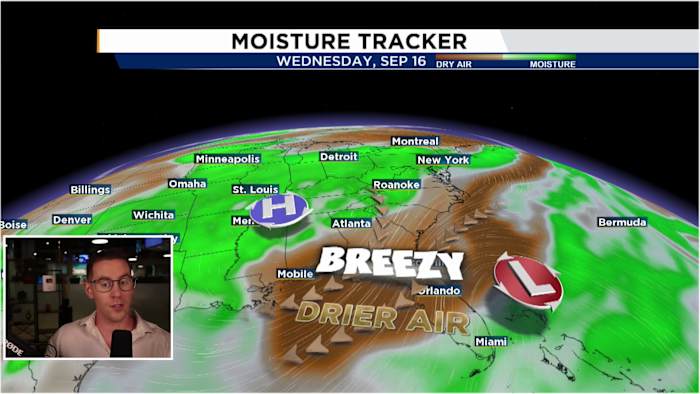 Trending drier for the week ahead