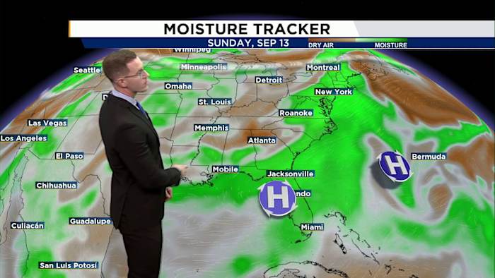 Sunday features a stormy afternoon before a drier work week ahead