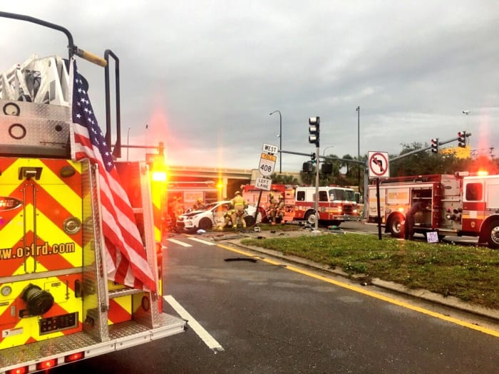 Man pulled from vehicle, rushed to hospital after crash on Kirkman Road