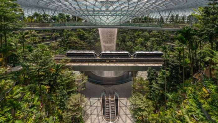 Changi Airport Terminal 2 Reopens Fully With Digital 'Waterfall