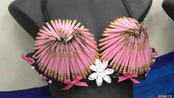 Breast cancer survivors strut crafty 'Bras for a Cause