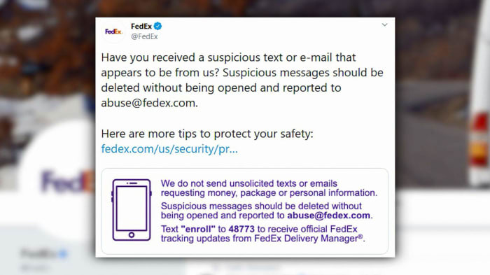 Dont Click Link Fedex Warns Against Text Scam Alert For Deliveries 3229