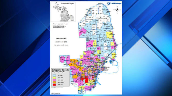 VIEW OUTAGE MAP: DTE power outages by ZIP code