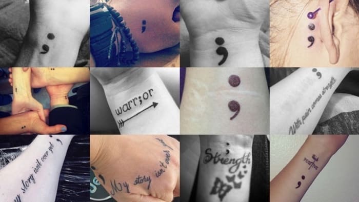 43 Semicolon Tattoo Ideas And The Different Meanings Behind Each Color And  Symbol  YourTango
