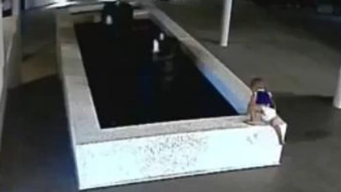 Toddler falls into koi pond, nearly drowns
