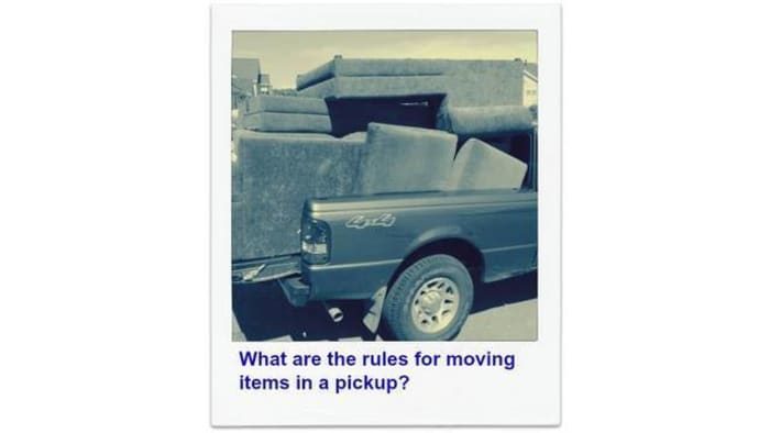 What are the rules for moving items in a pickup?