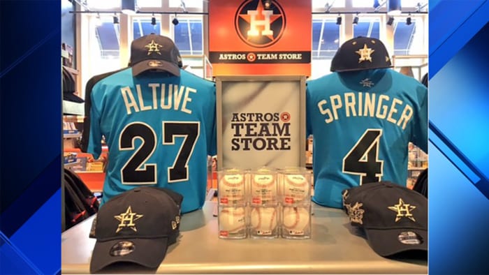 Astros stock Minute Maid Park team store with All-Star gear