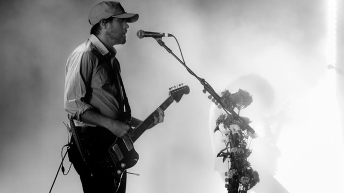 Vocalist Guitarist Jesse Lacey of Brand New performs during the