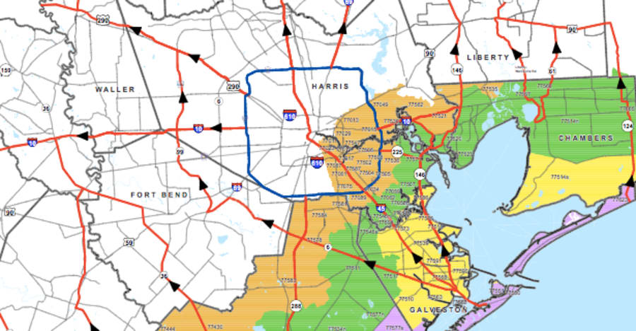 Houston Evacuation Map