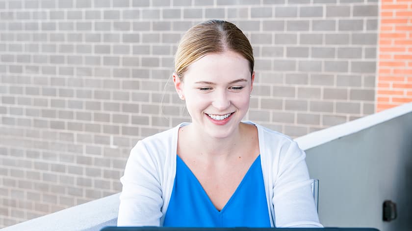 girl working on computer