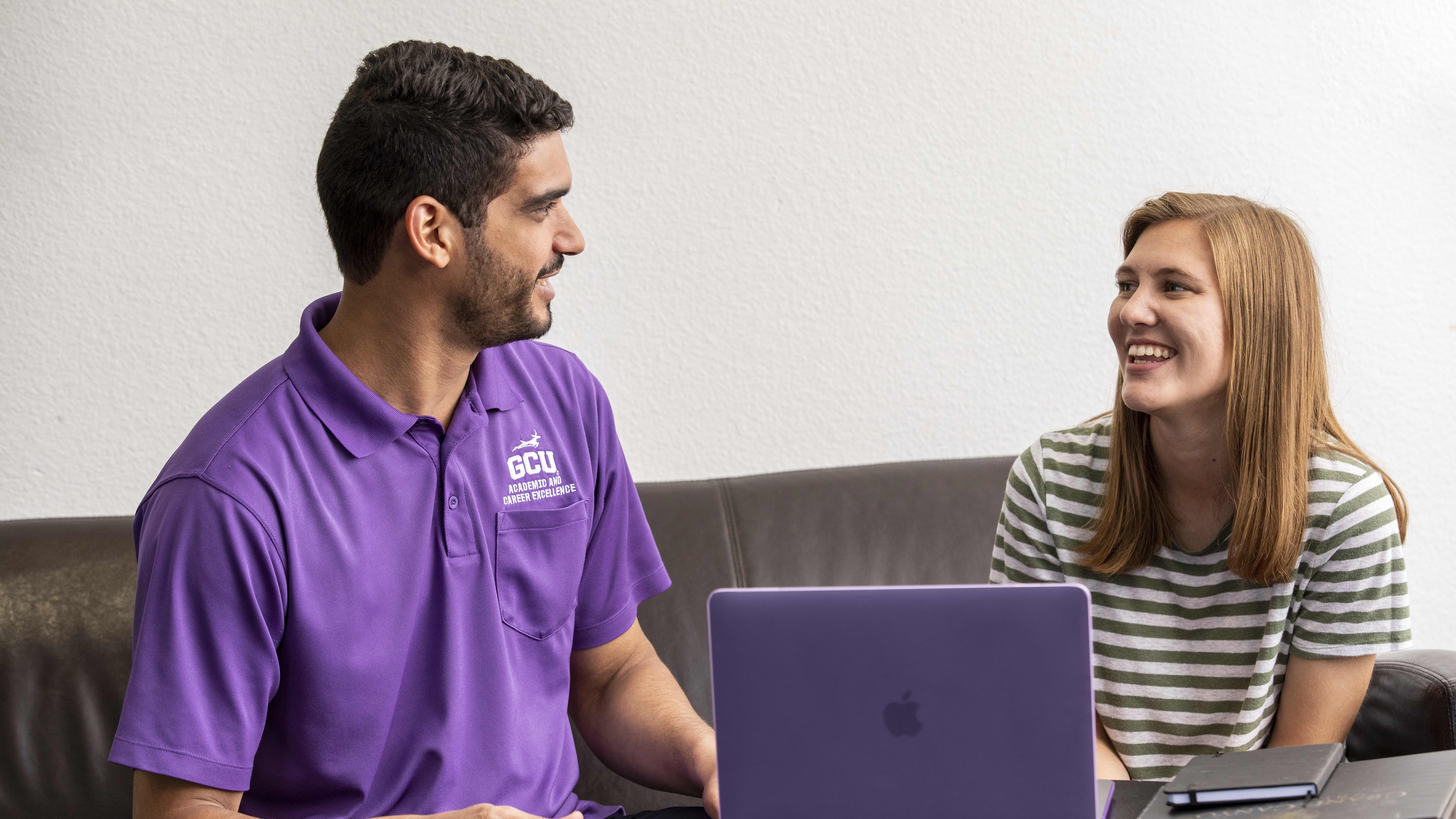 Woman seeking help at GCU Career Services