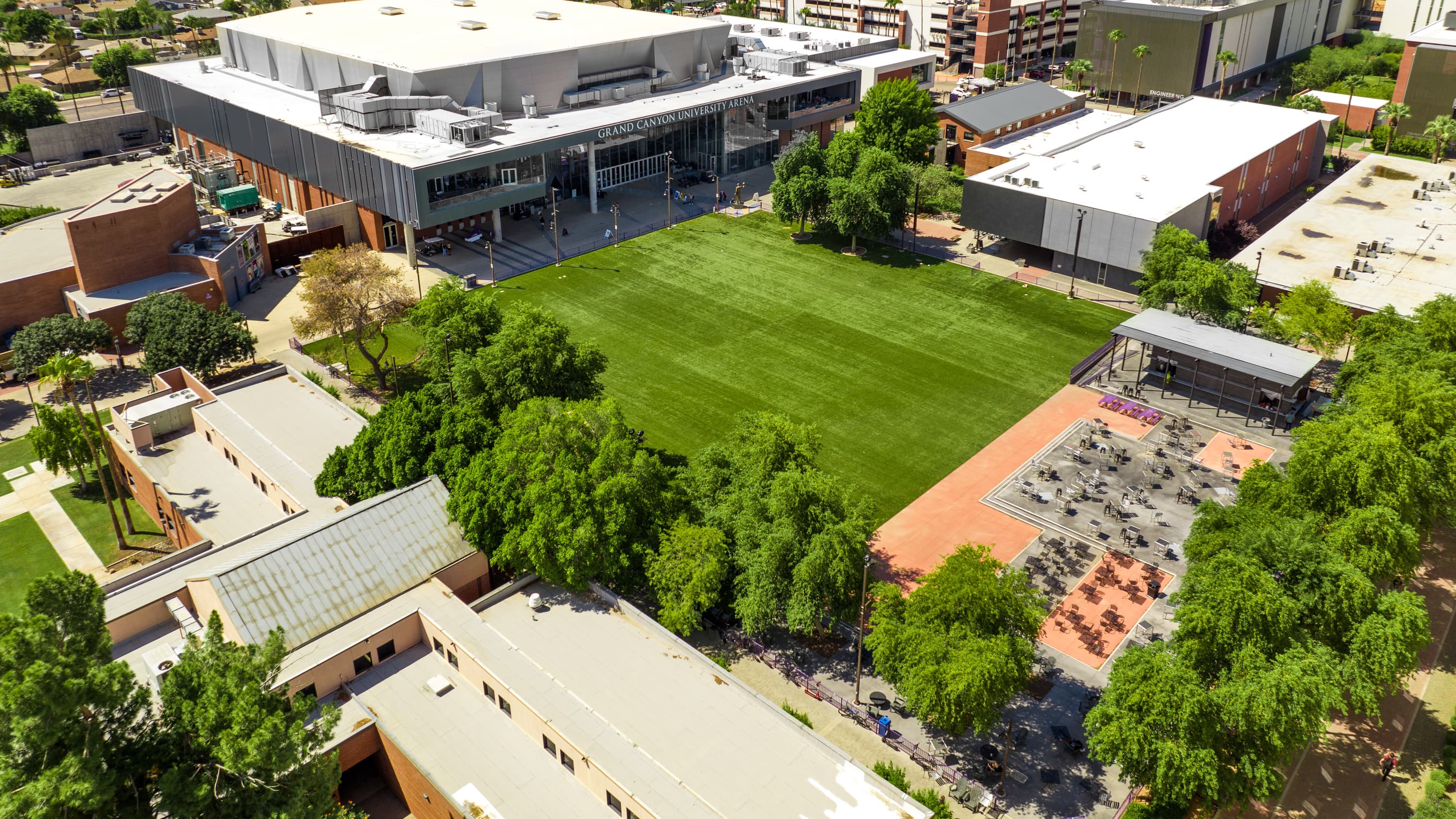 Aerial image of campus