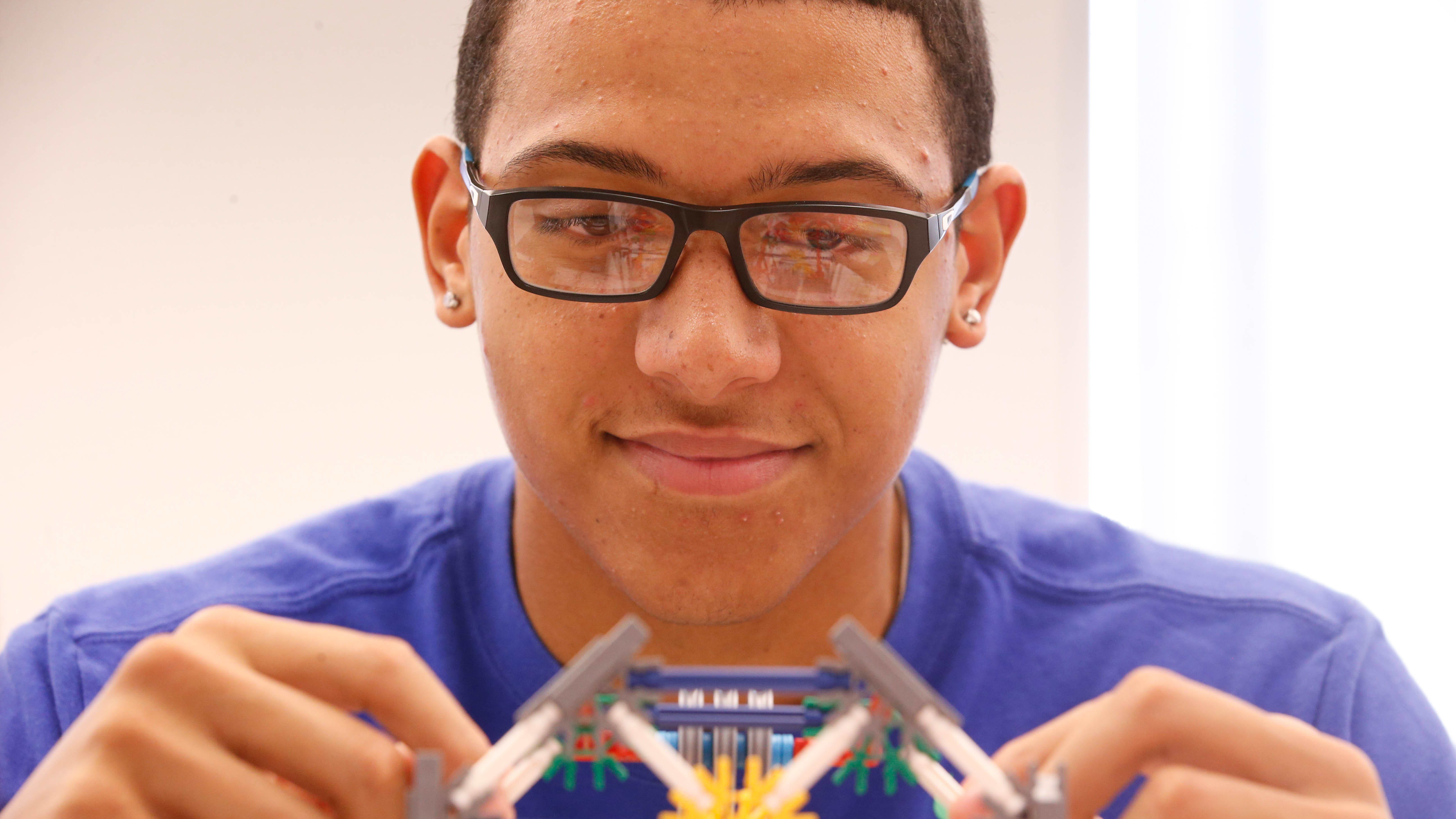 GCU student in engineering lab