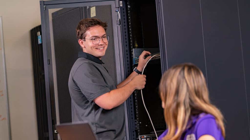 Cybersecurity Students Working Together
