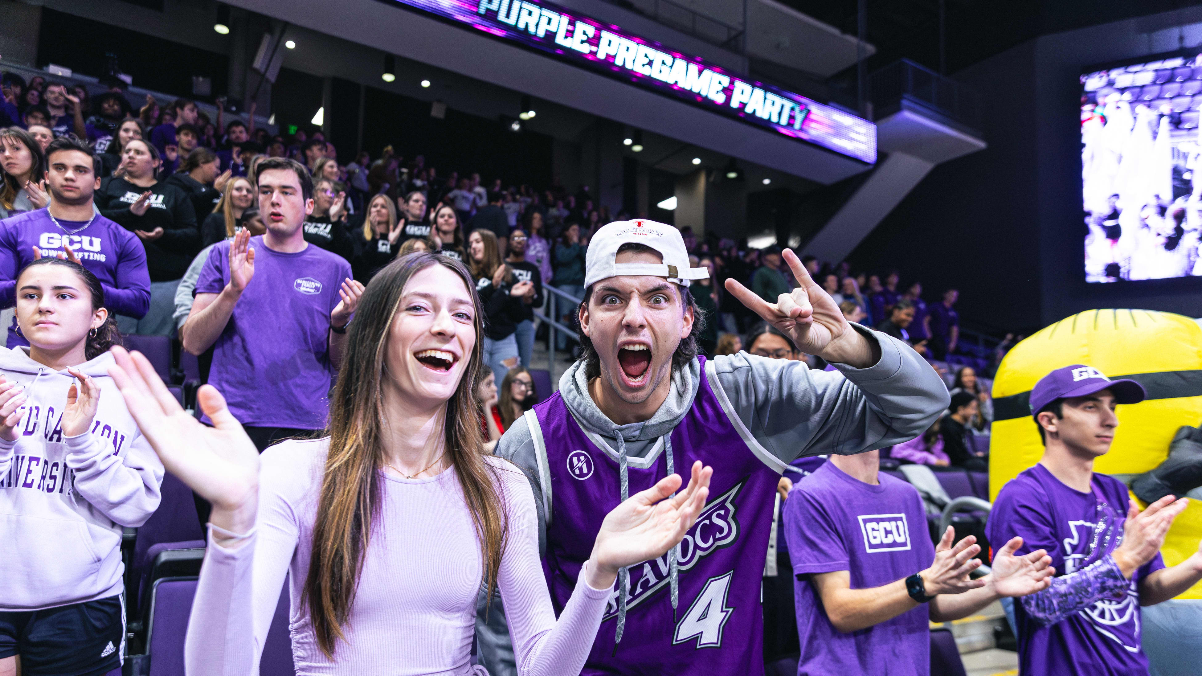 Havocs students celebrating at a game