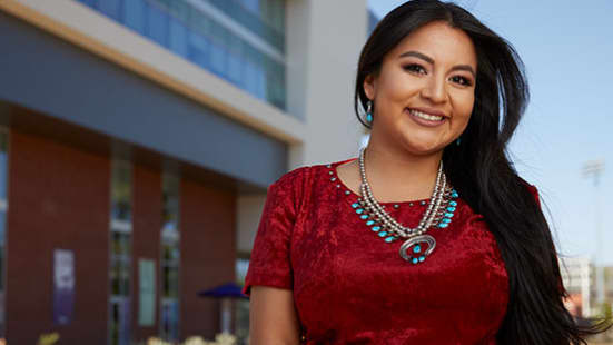 Native American College Student Smiles at GCU