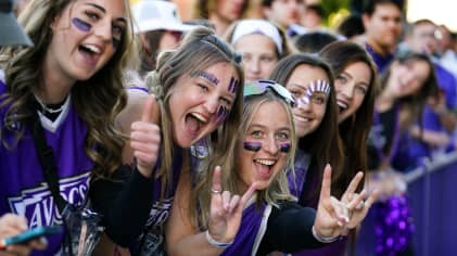 Students at homecoming