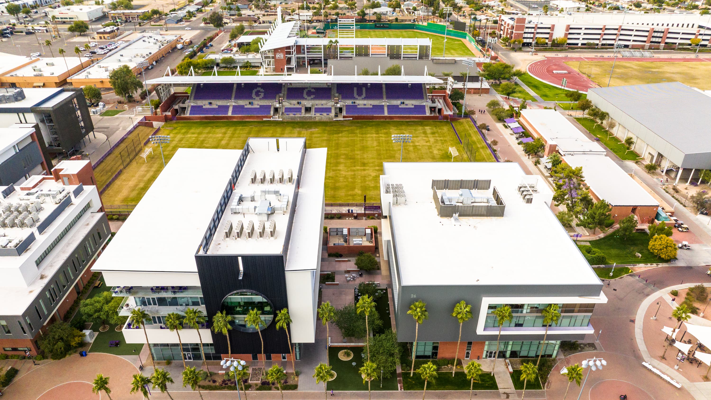 GCU Stem Building aerial shot