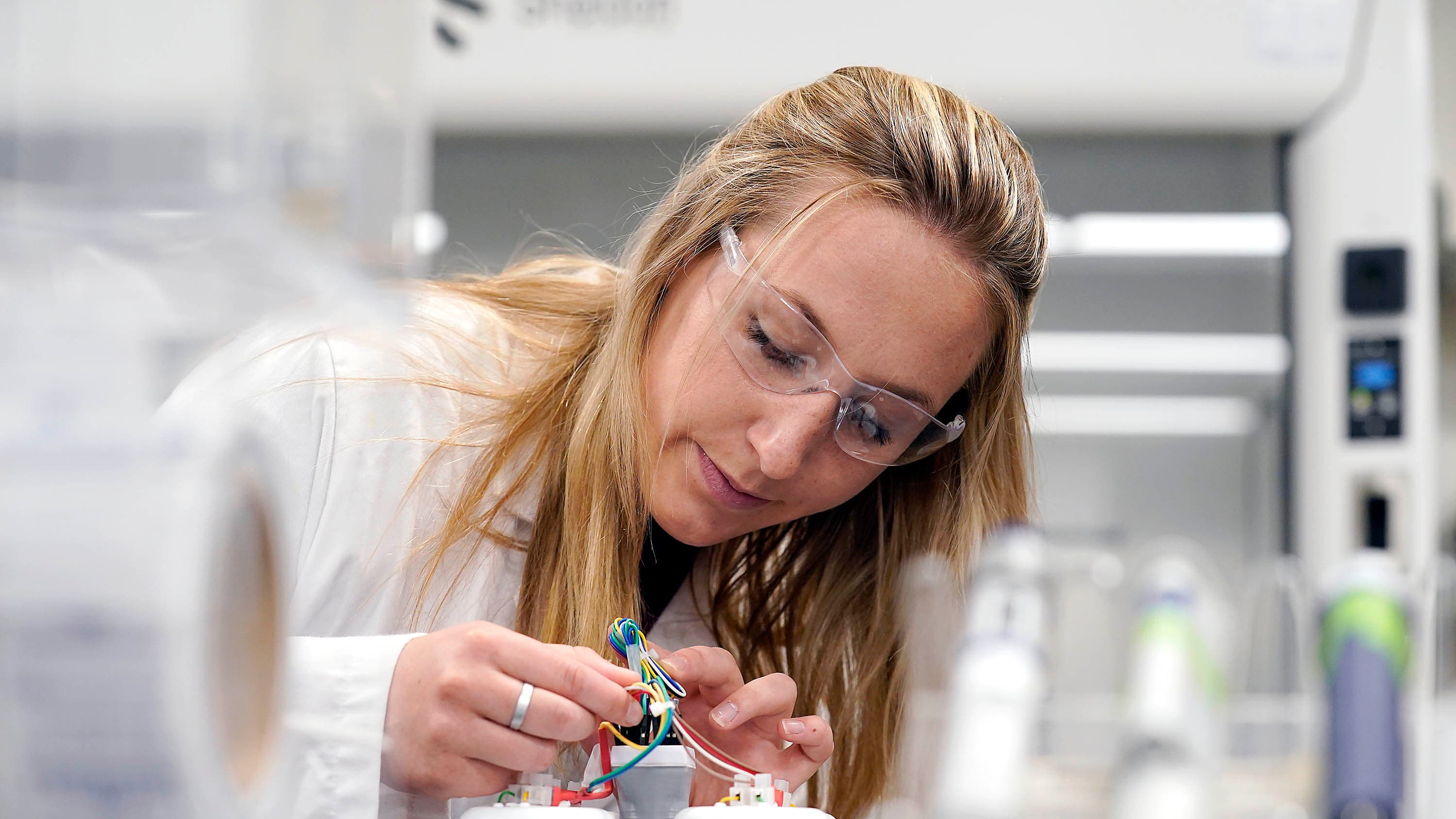 GCU science student in lab