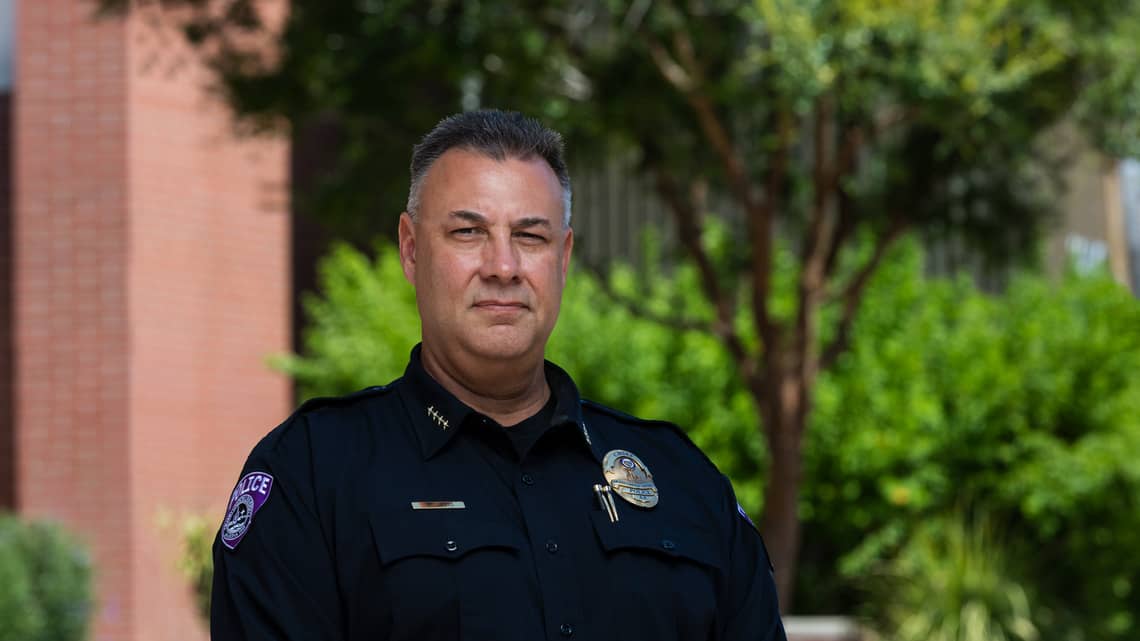 Director of public safety Michael Caputo stands outside public office safety building