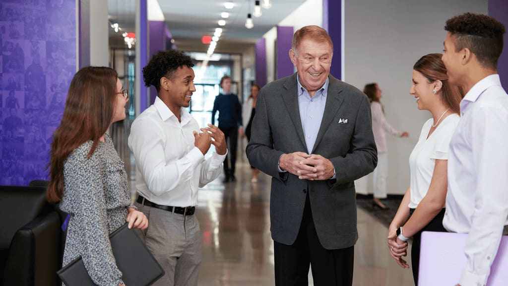 Jerry Colangelo with business students at GCU