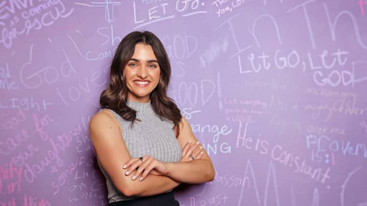 Language and communications degree student smiling for portrait