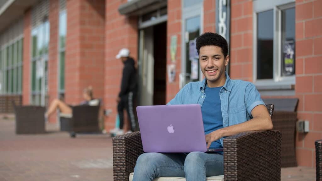 Student on laptop