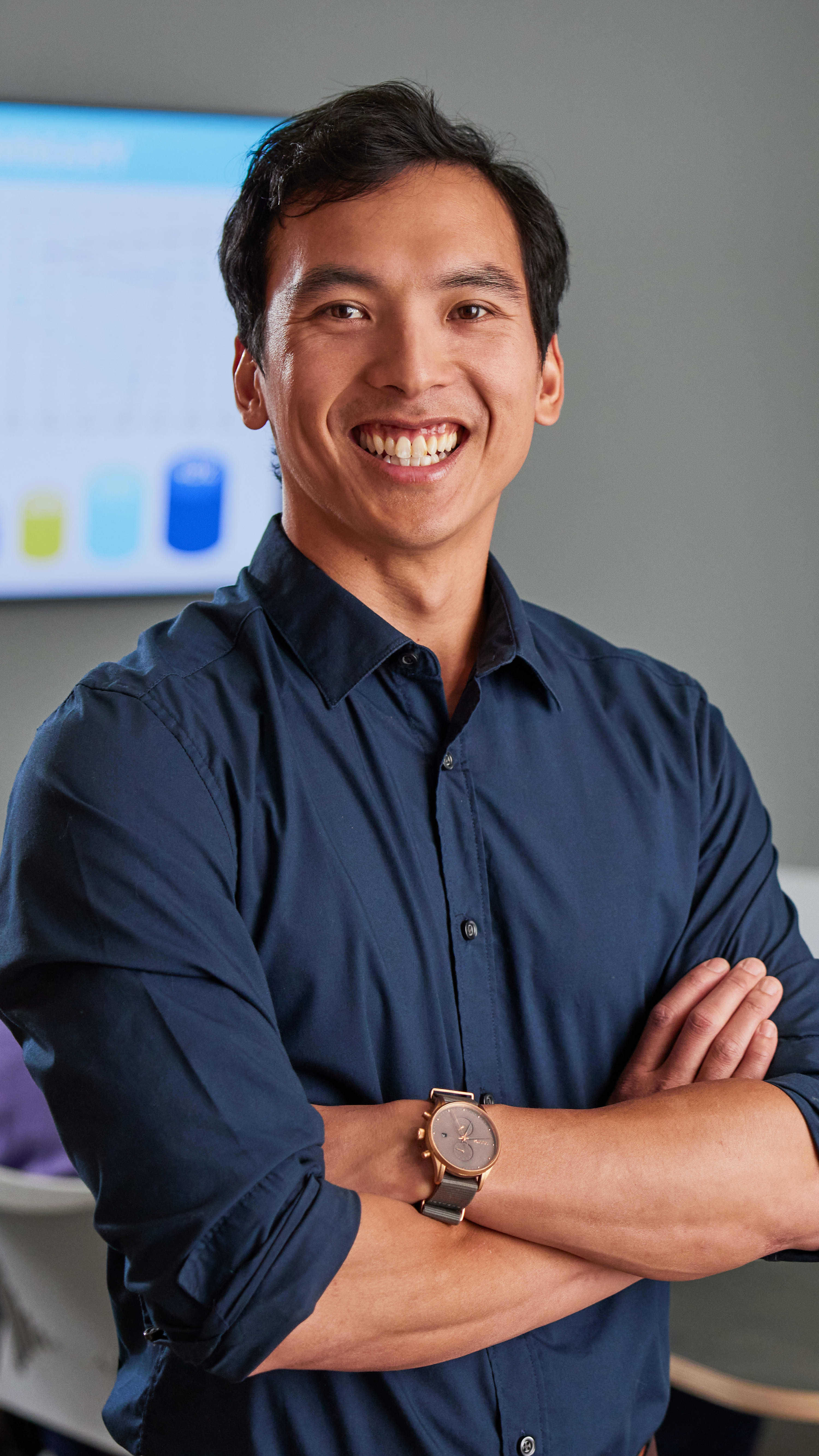 Male GCU student completing evening degree on campus