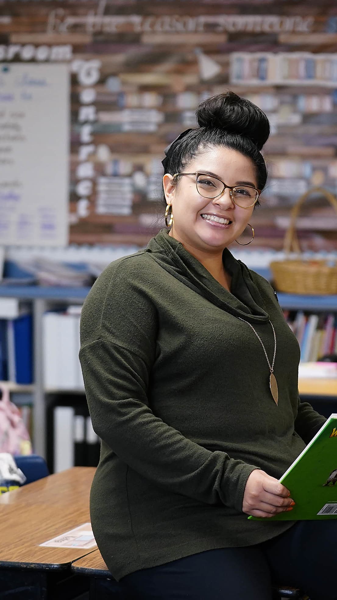 Westwood Elementary School teacher and GCU graduate Ashley Hadley in her 4th Grade classroom