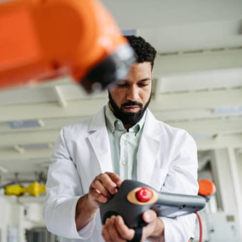 Software engineer working.