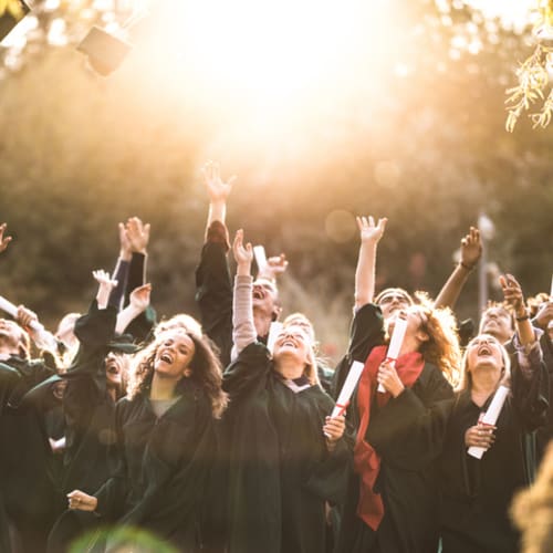 Phd graduates celebrating