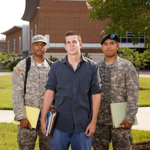 Military students on GCU's campus