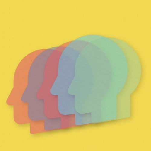 Colorful head silhouettes